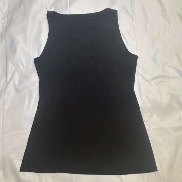 White House Black Market Tank Top Twist Knot Gold-Tone Buckle Sleeveless Black S - Picture 10 of 15